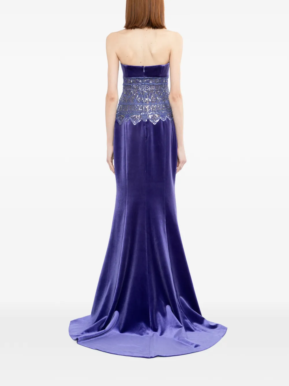 Saiid Kobeisy Strapless jurk met geborduurd detail Paars