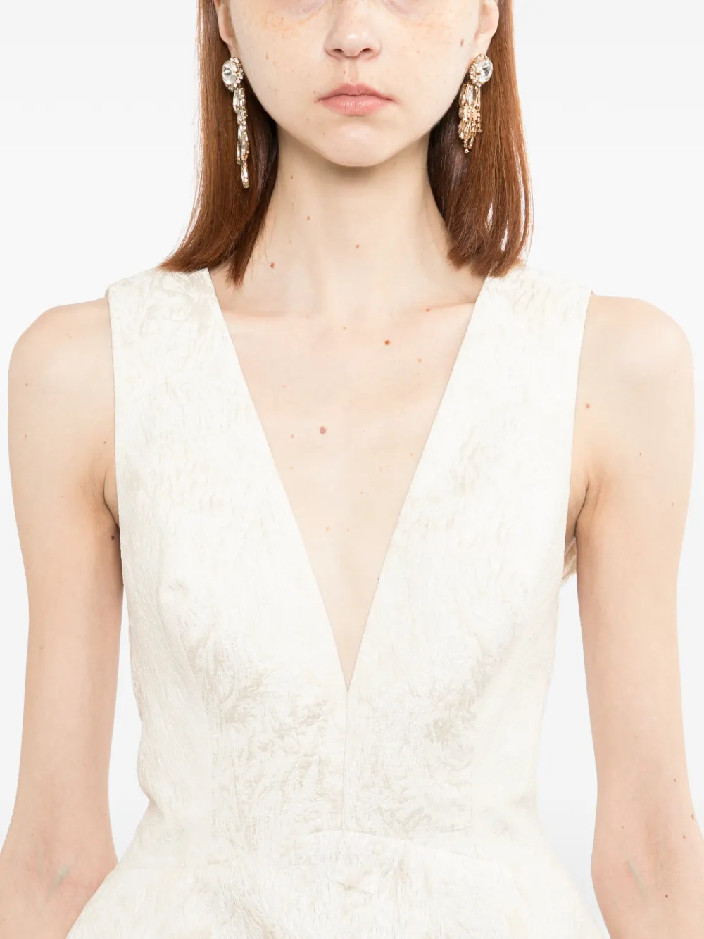 Saiid Kobeisy Brocade jurk Beige