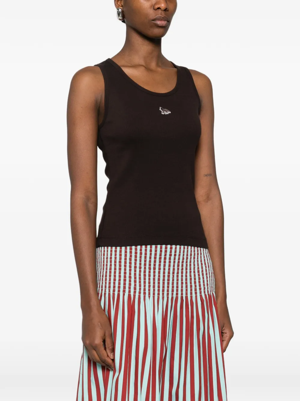  Maison Kitsuné Appliqué Top - Brown 