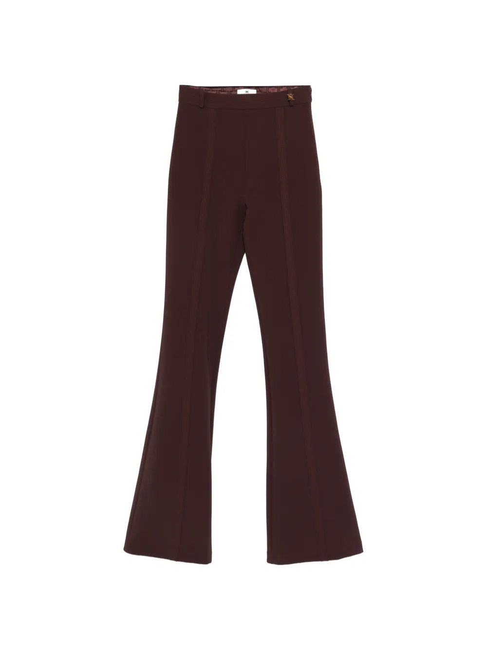 Elisabetta Franchi crepe flared trousers - Braun