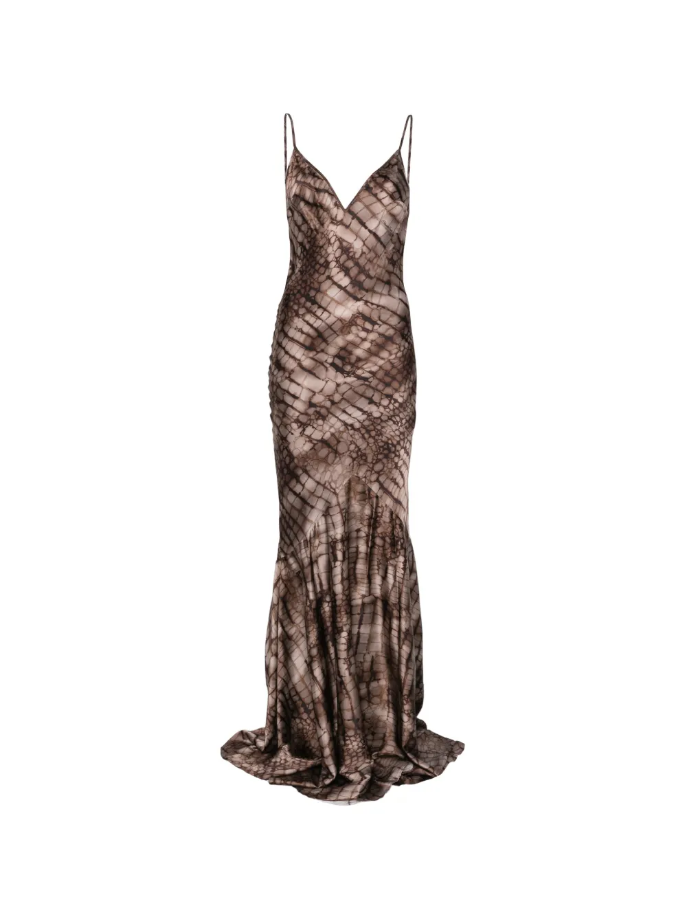 Elisabetta Franchi V-neck printed maxi dress - Marrone