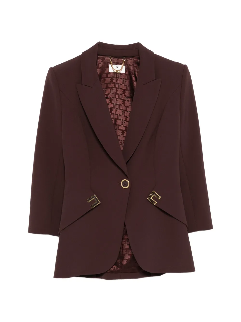 Elisabetta Franchi crepe blazer - Marrone