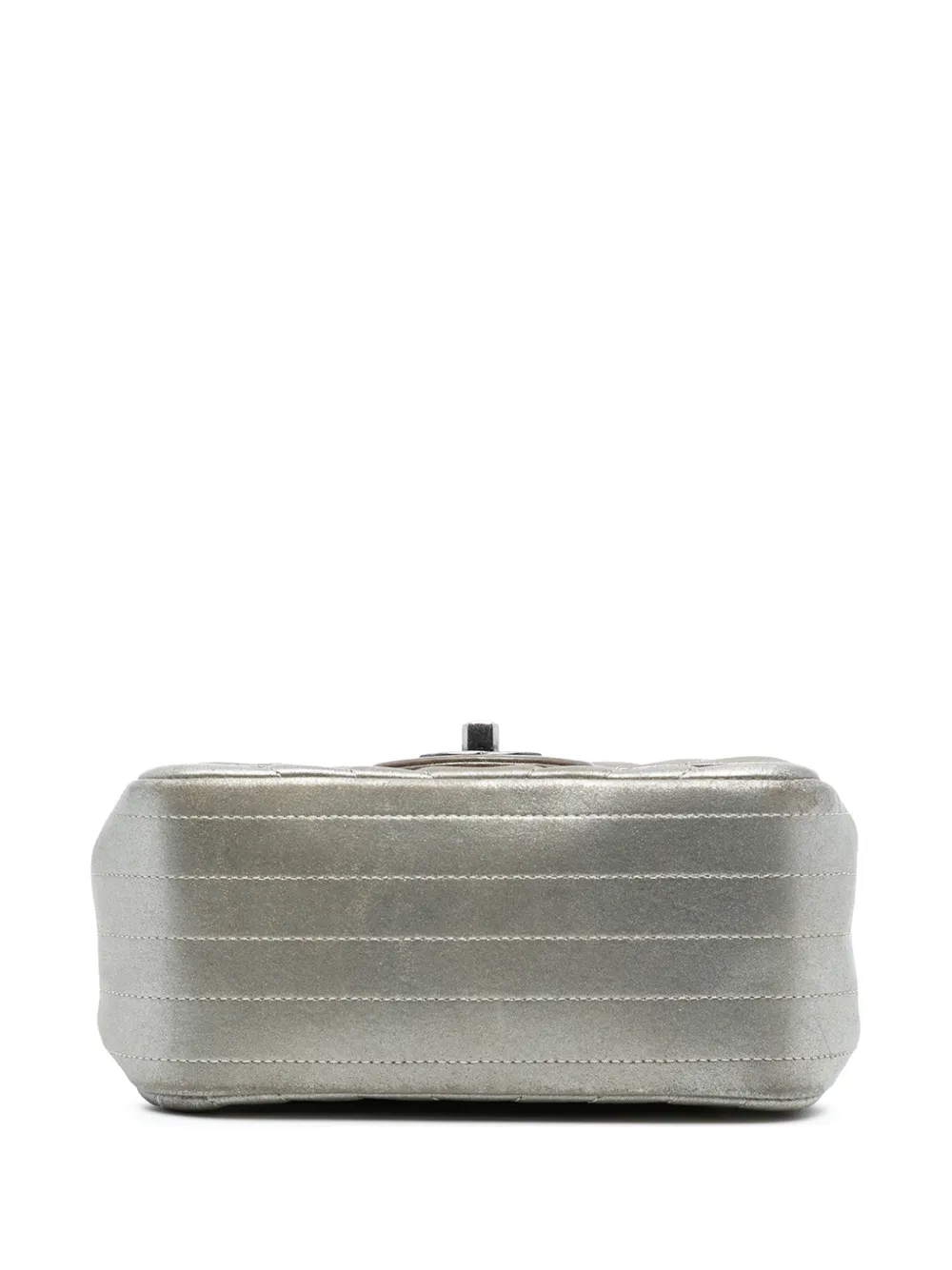 2016-2017 Mini Square Classic Chevron Iridescent Calfskin Single Flap Crossbody Bag