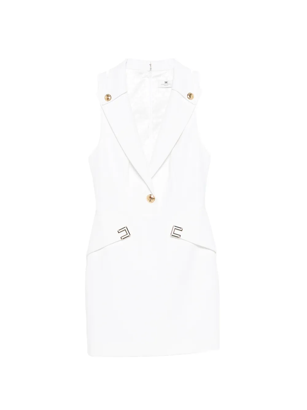 Elisabetta Franchi logo-appliqué mini dress - Bianco