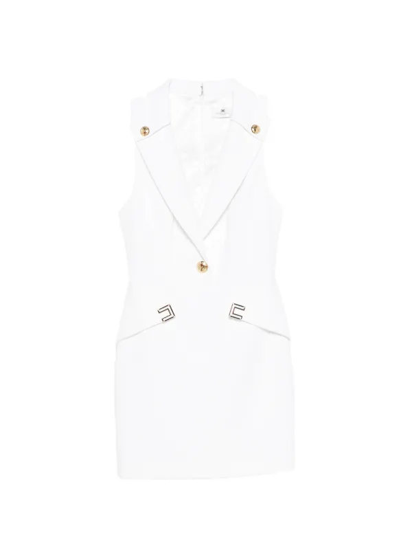 Elisabetta Franchi logo-appliqué Mini Dress | White