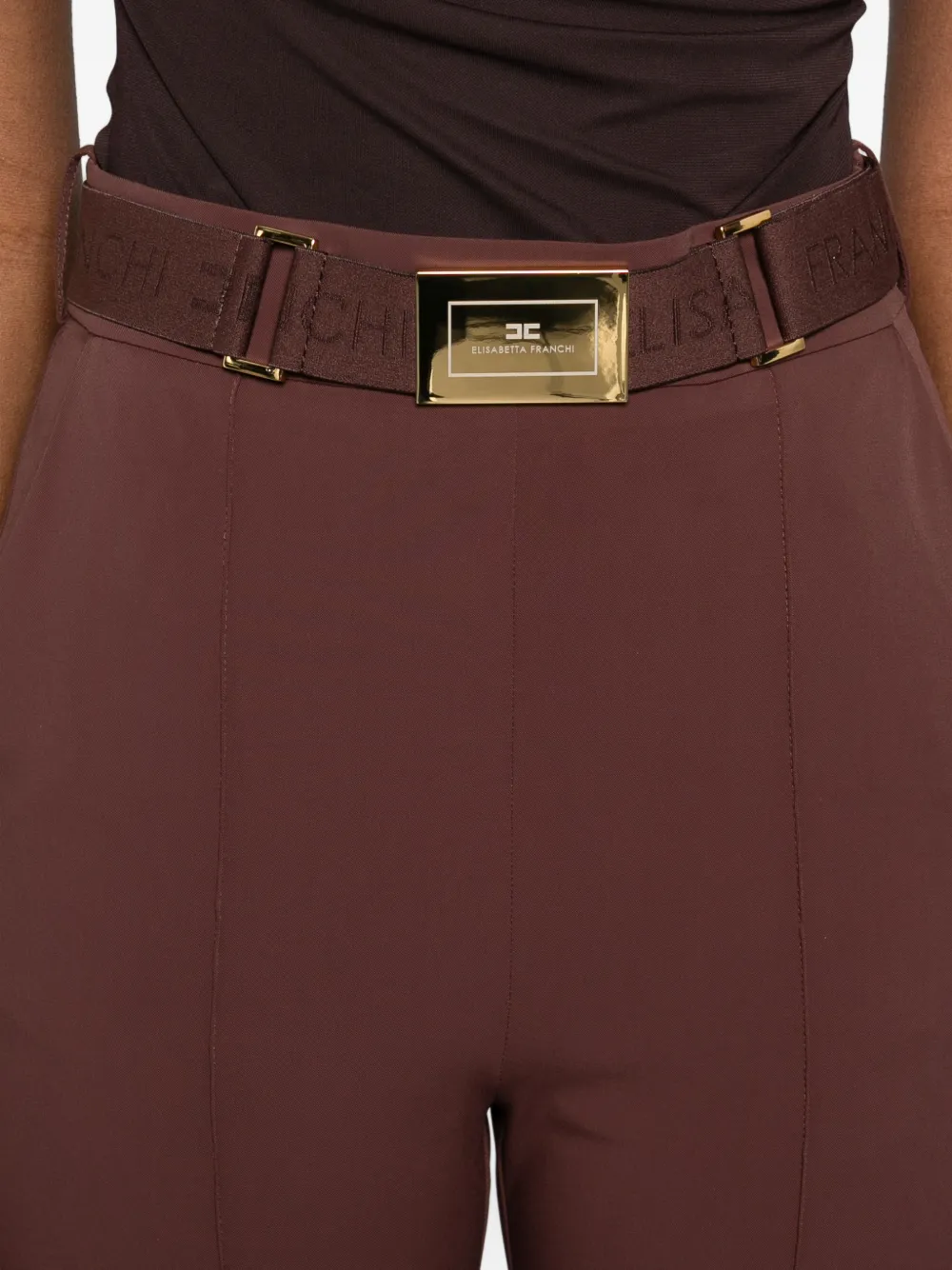 Elisabetta Franchi Broek met ceintuur Bruin