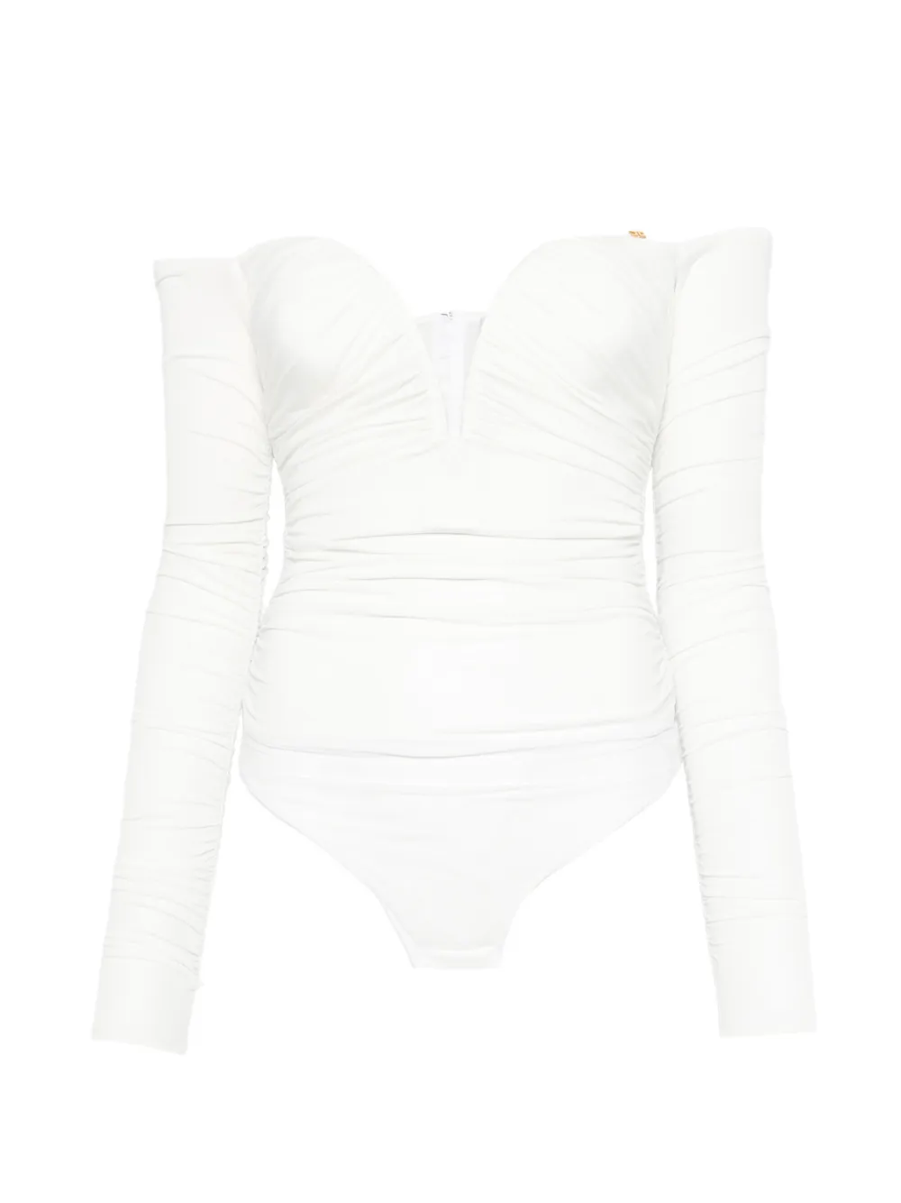 Elisabetta Franchi V-neck gathered top - Bianco