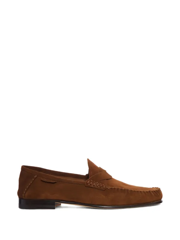 Tom Ford Suede Twisted Band Ripley Loafers in Brown