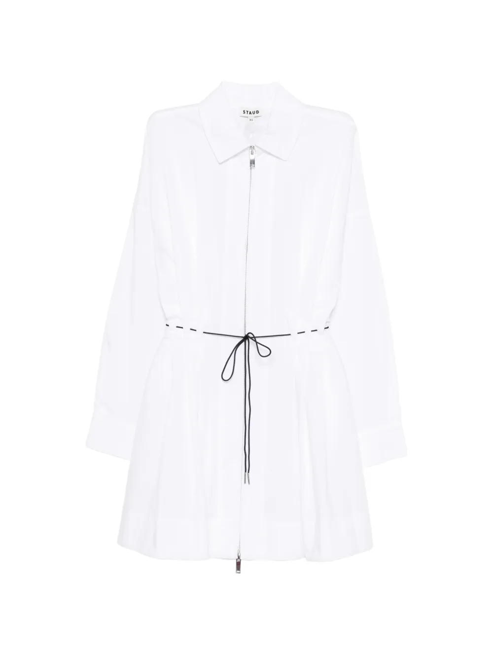 STAUD zip drawstring mini dress - Bianco