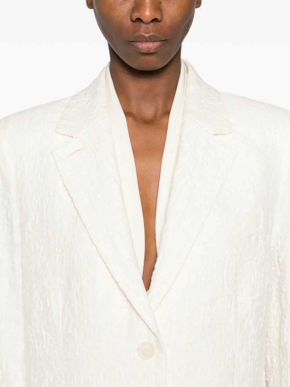 Textured Single-Breasted Jacket