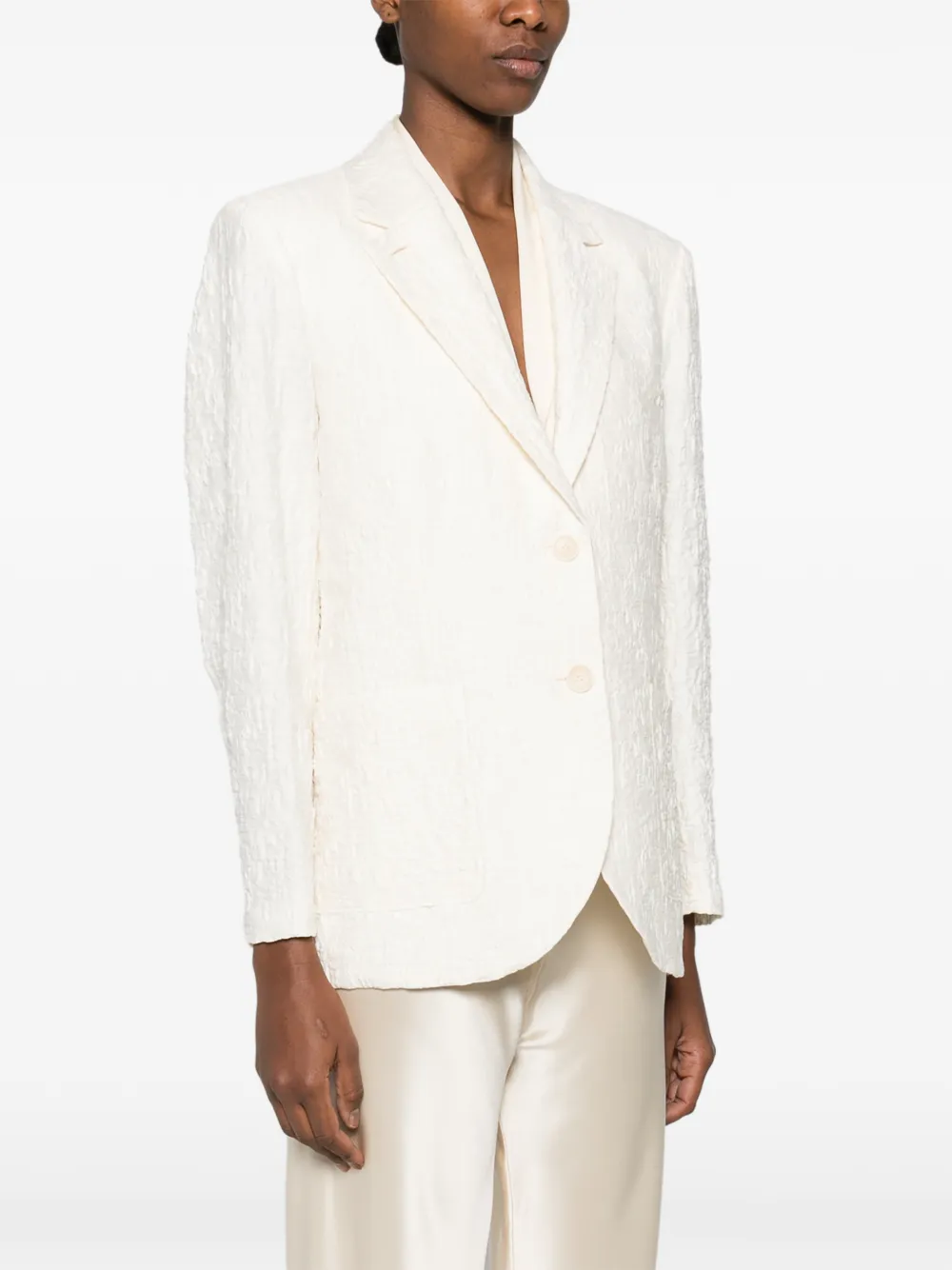 textured single-breasted jacket