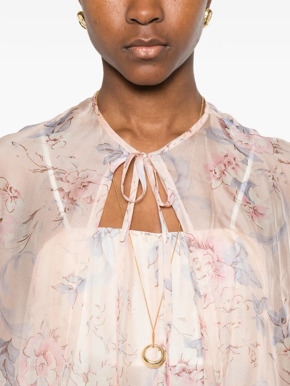 Forte Maxi-jurk met bloemenprint Roze