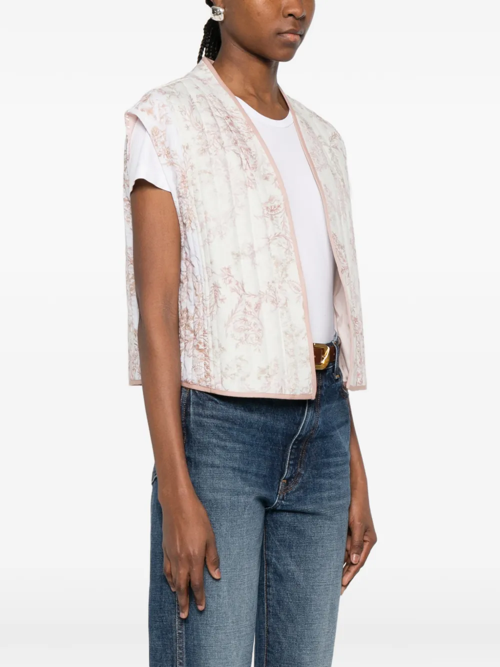 Forte Gilet met bloemenprint Wit