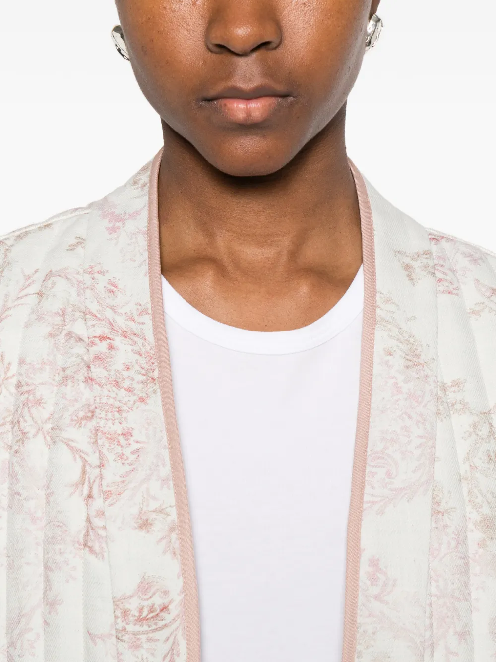 Forte Gilet met bloemenprint Wit