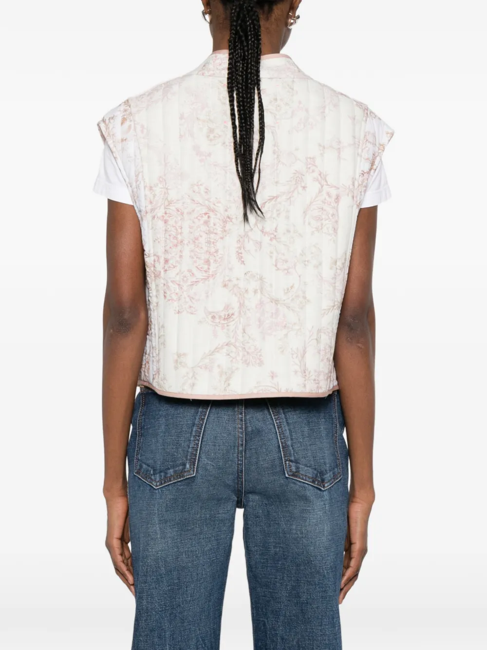 Forte Gilet met bloemenprint Wit