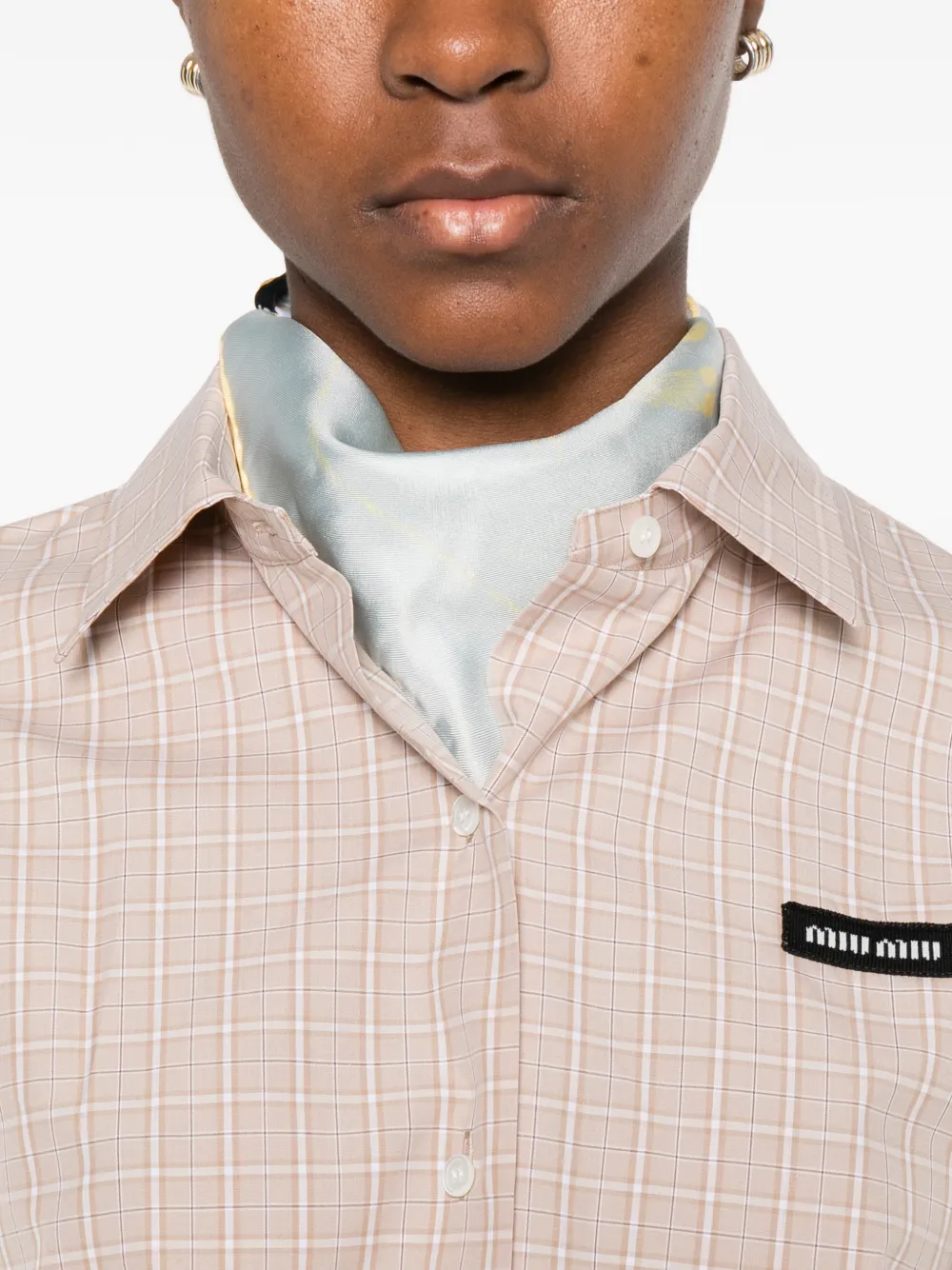 Miu Shirtjack met logopatch Beige