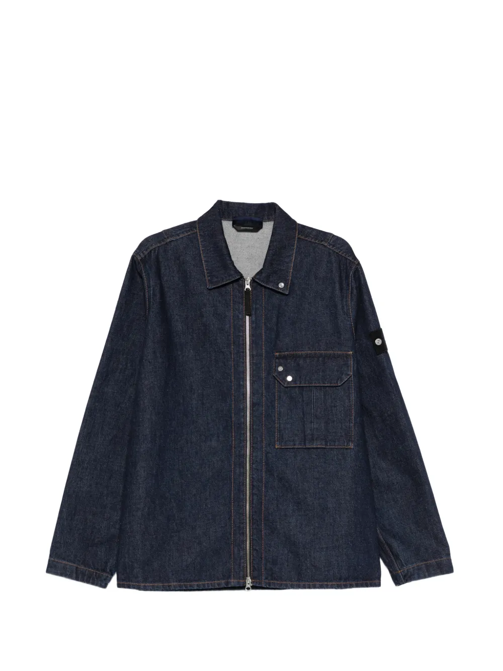 Stone Island zipped chest-pocket overshirt - Blu