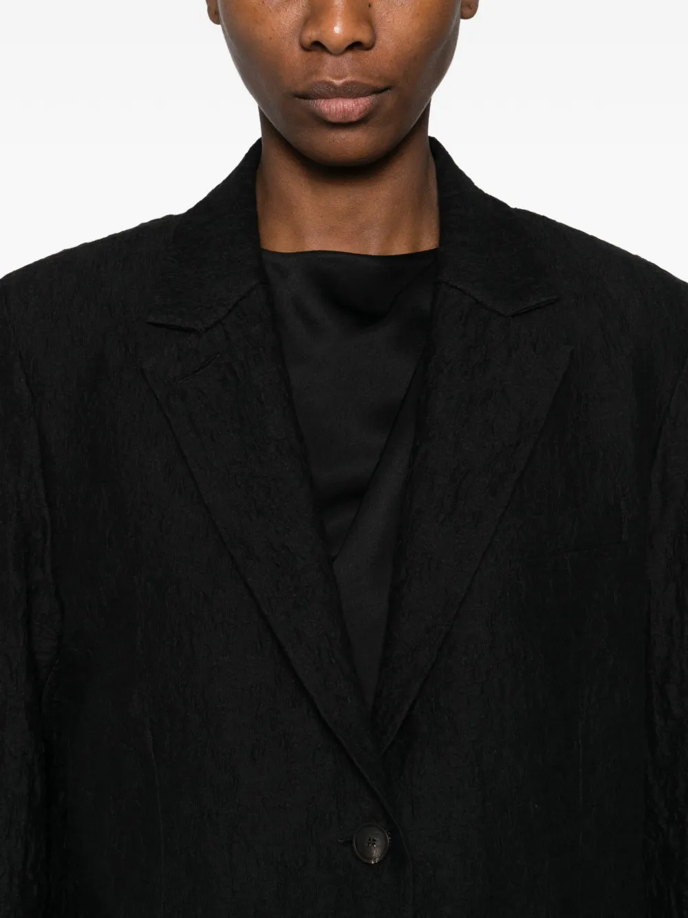 Textured Single-Breasted Jacket