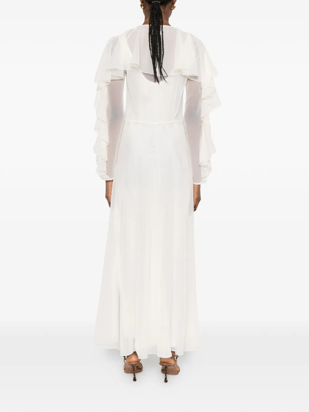 Forte Maxi-jurk met ruches Wit