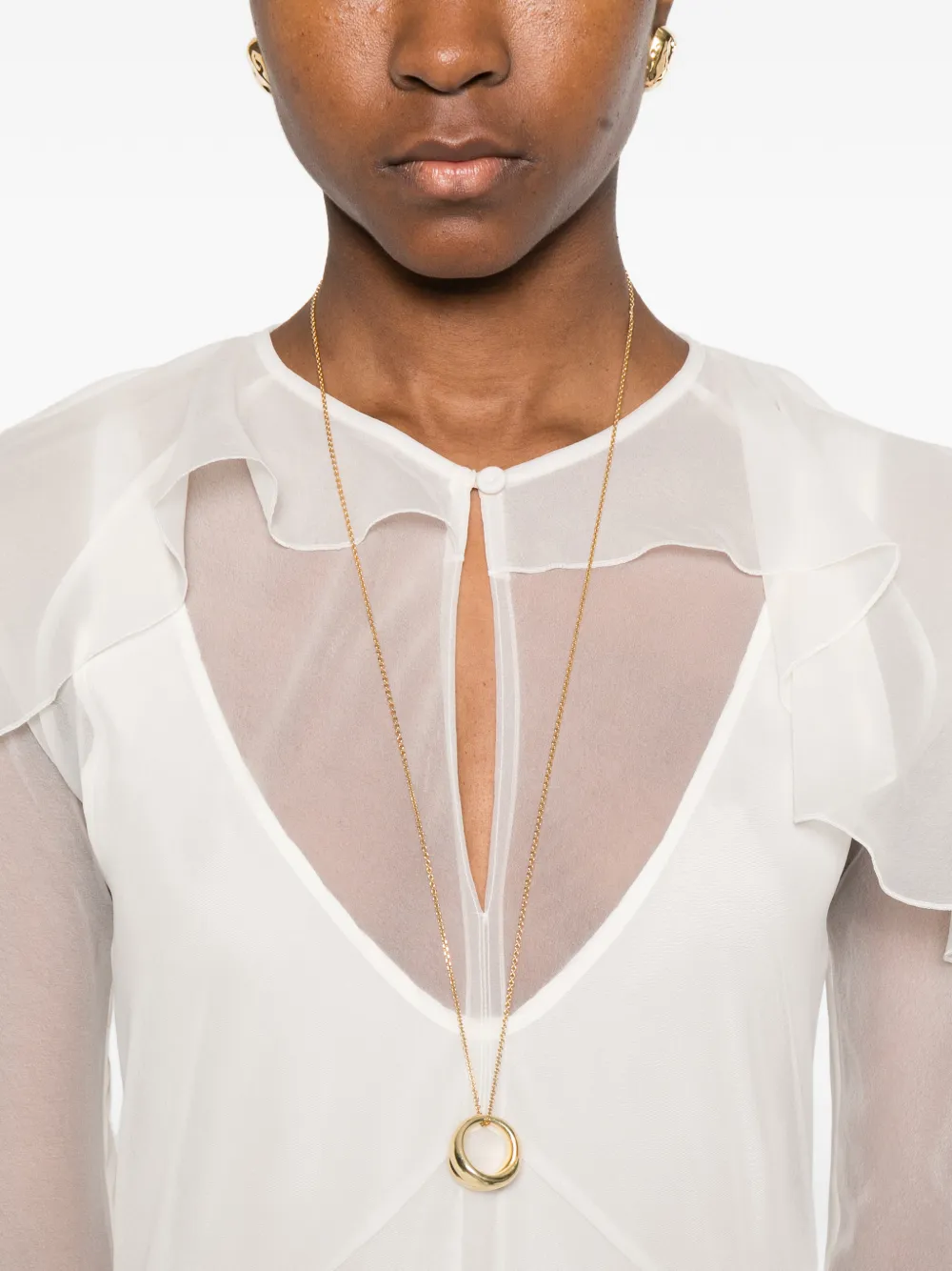Forte Maxi-jurk met ruches Wit