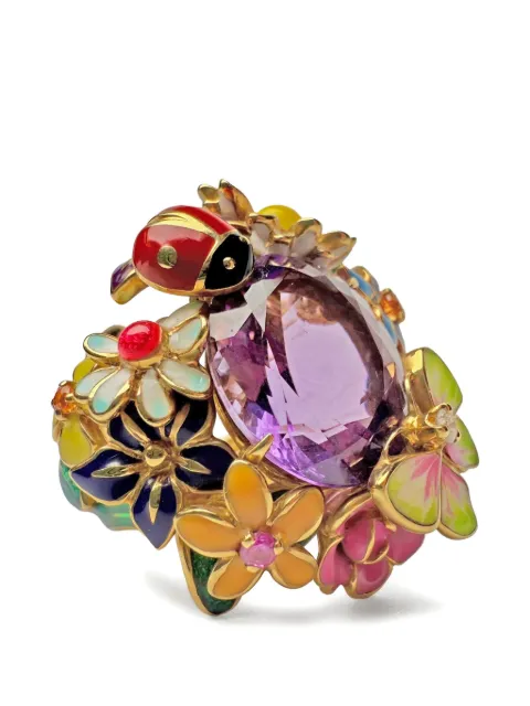 Christian Dior Pre-Owned Diorette flower-detail ring