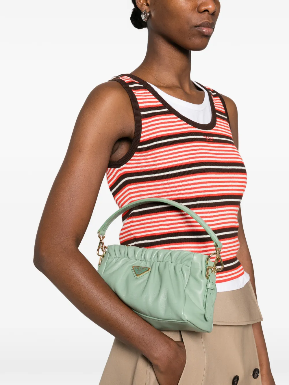 Prada Shopper met logo Groen