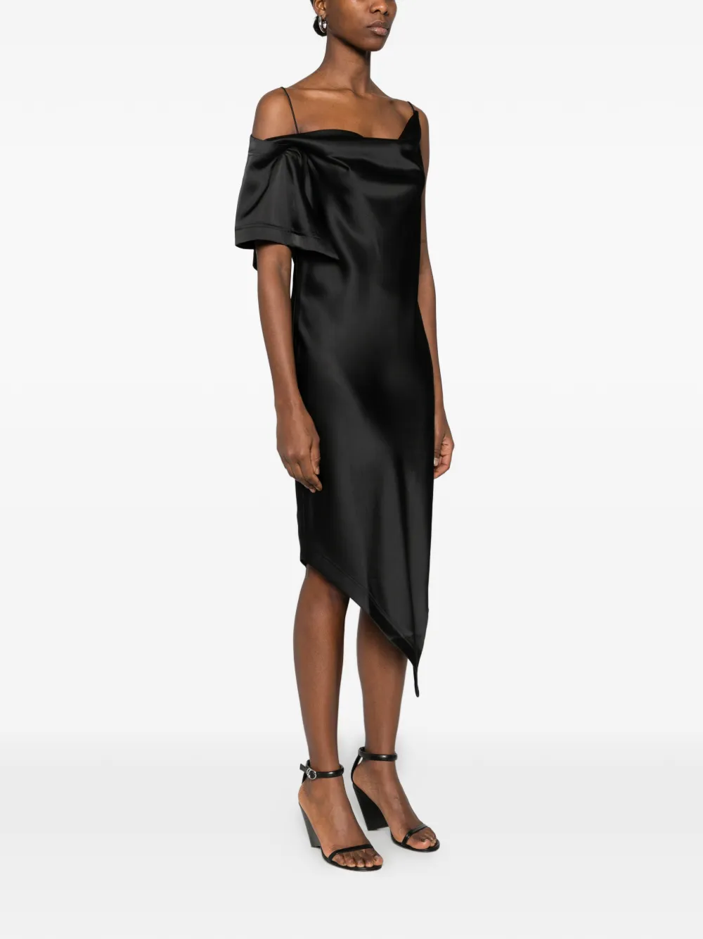 IRO Thiana asymmetrische midi-jurk Zwart