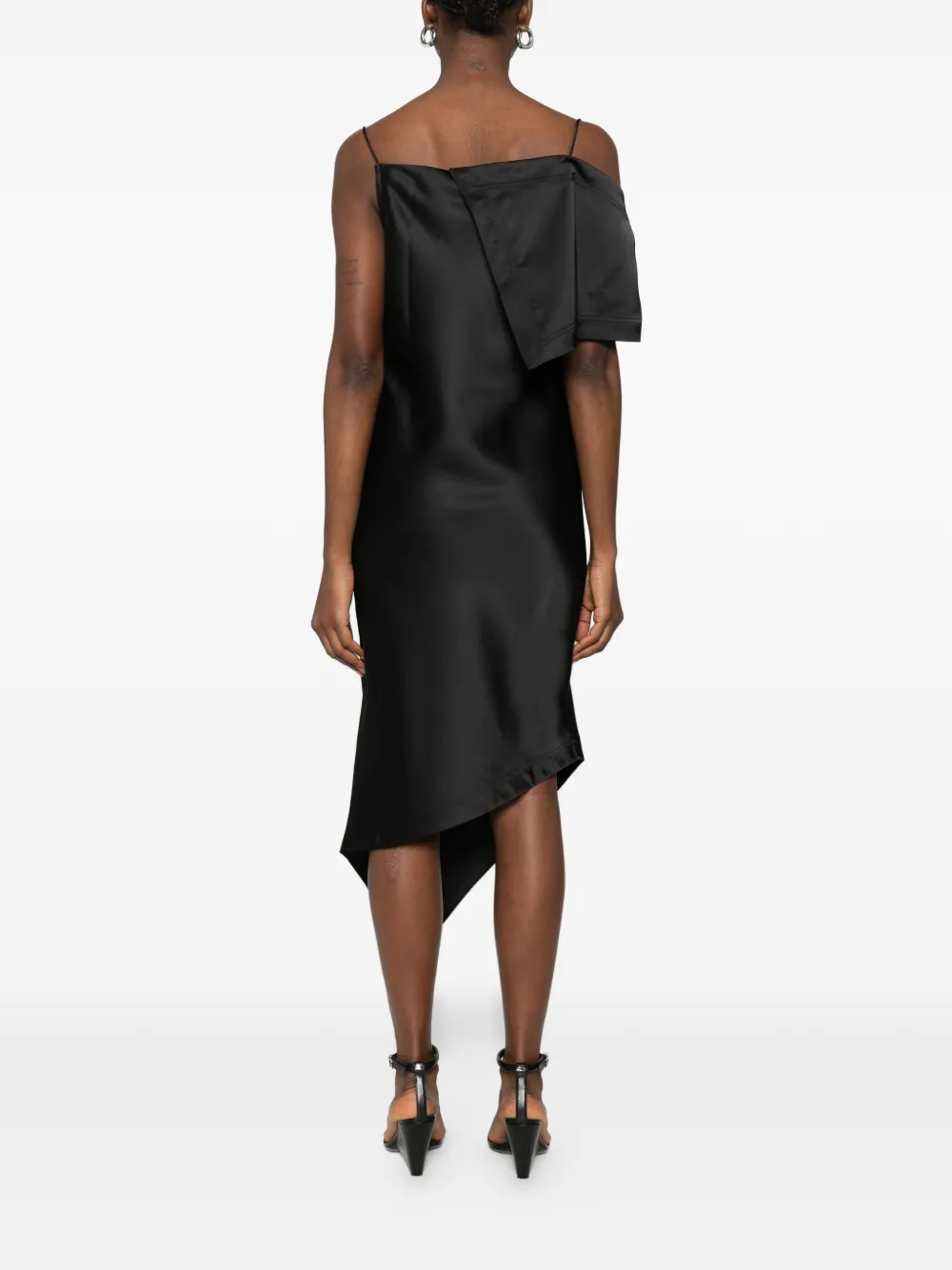 IRO Thiana asymmetrische midi-jurk Zwart