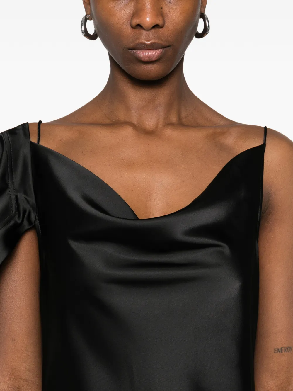 IRO Thiana asymmetrische midi-jurk Zwart