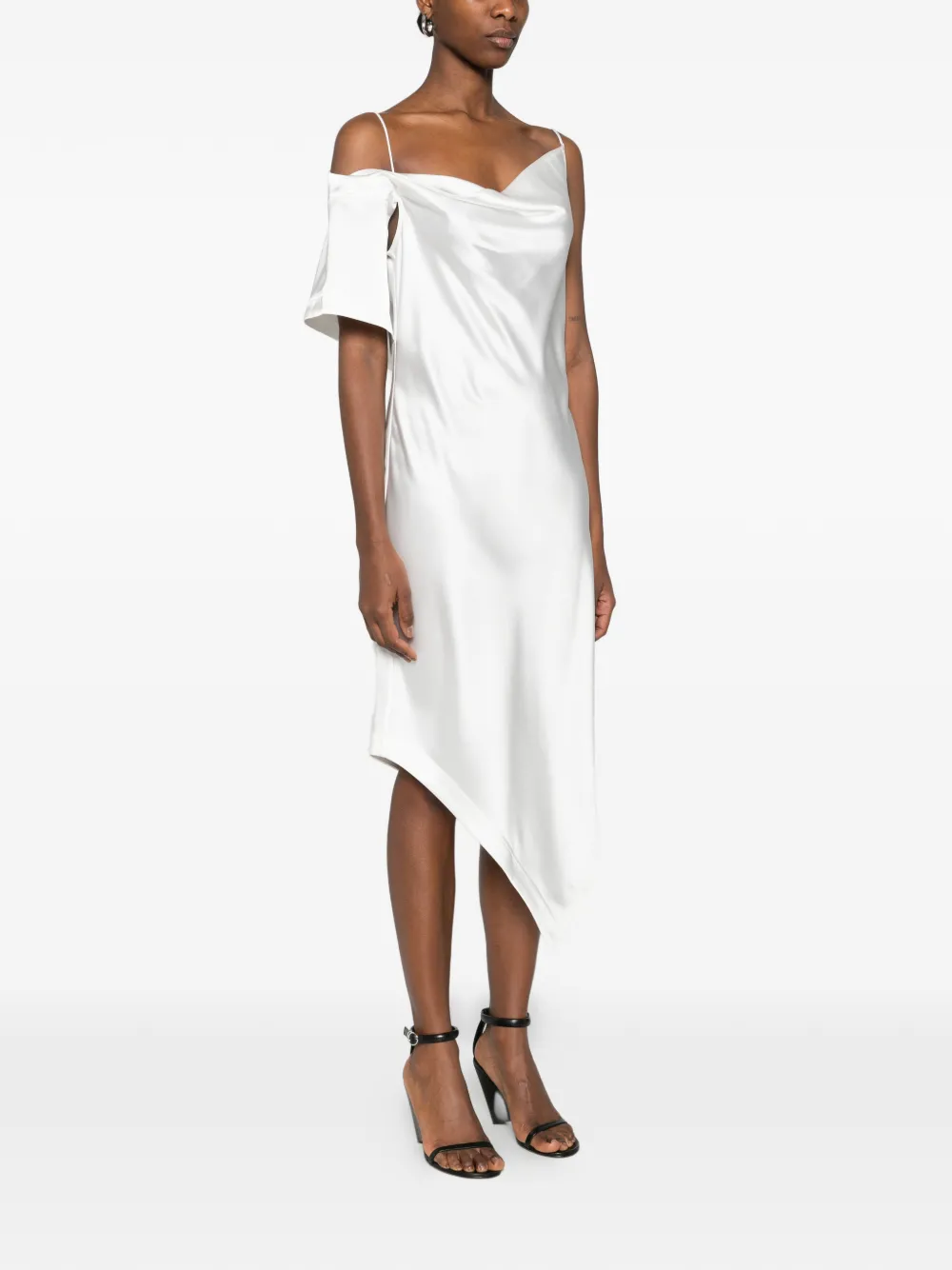 IRO Thiana asymmetrische midi-jurk Wit