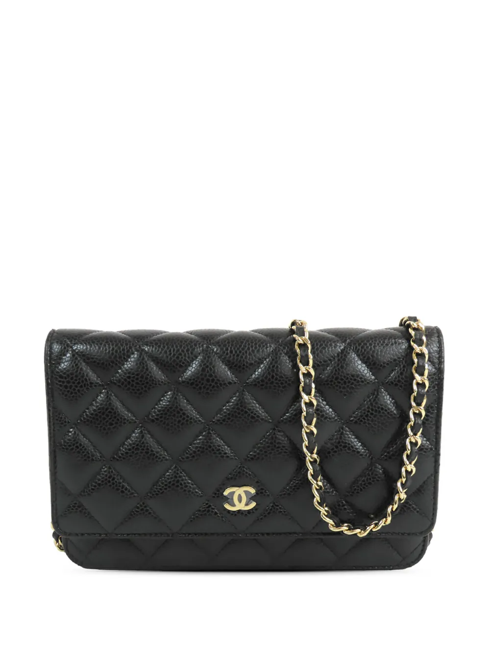 CHANEL Pre-Owned 2021 CC Quilted Caviar Wallet on Chain crossbody bag - Nero