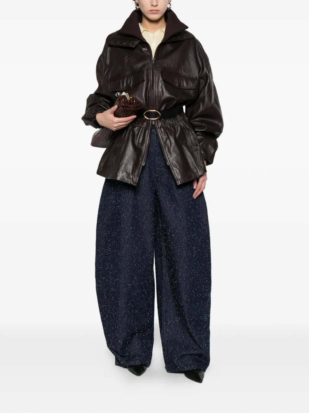  Jacquemus Speckled Denim Jeans - Blue 