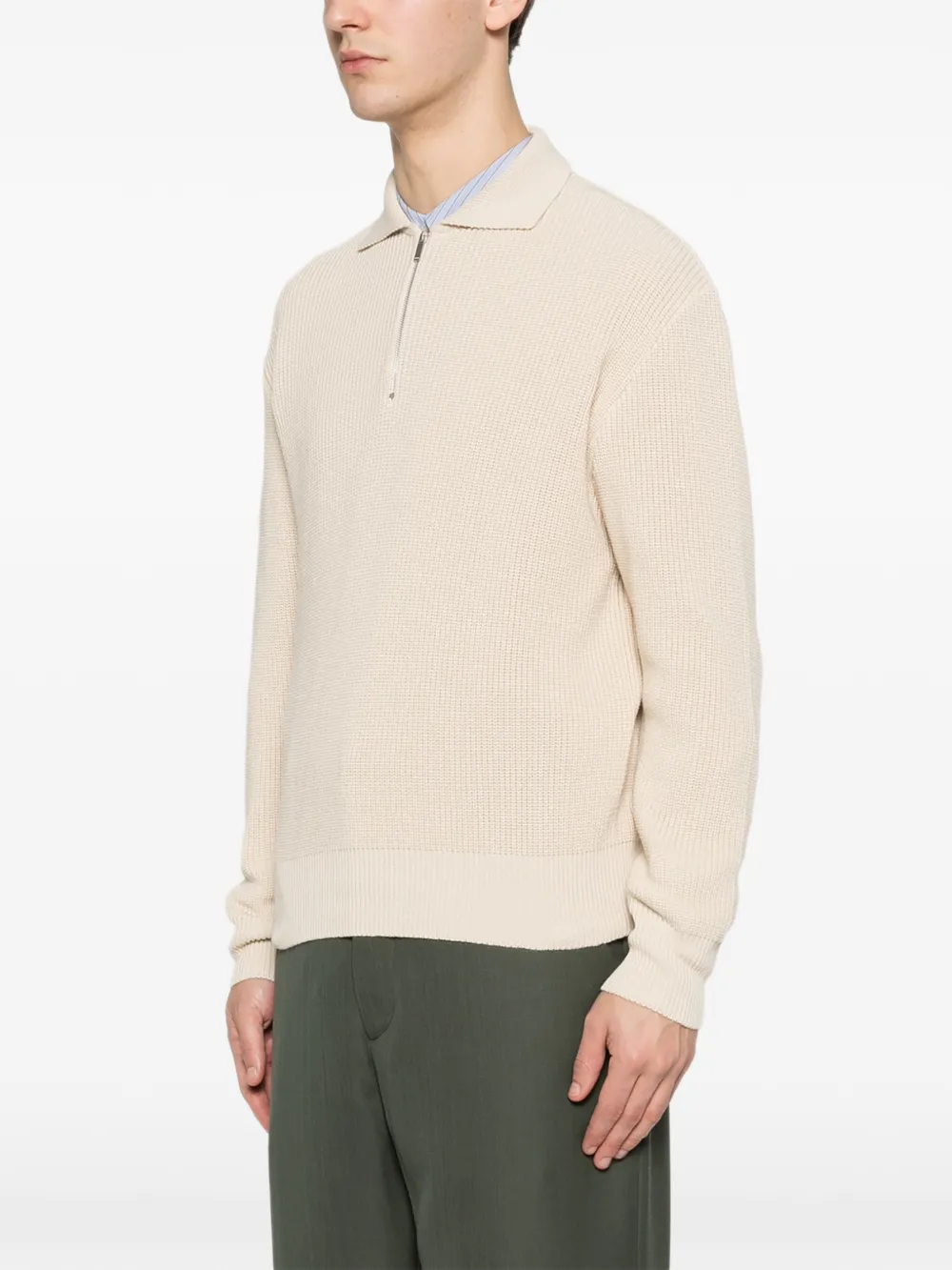  Lardini Half-zip Polo Sweater - Neutrals 