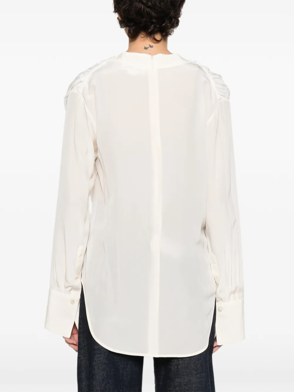 Victoria Beckham Blouse met manchetdetail Beige