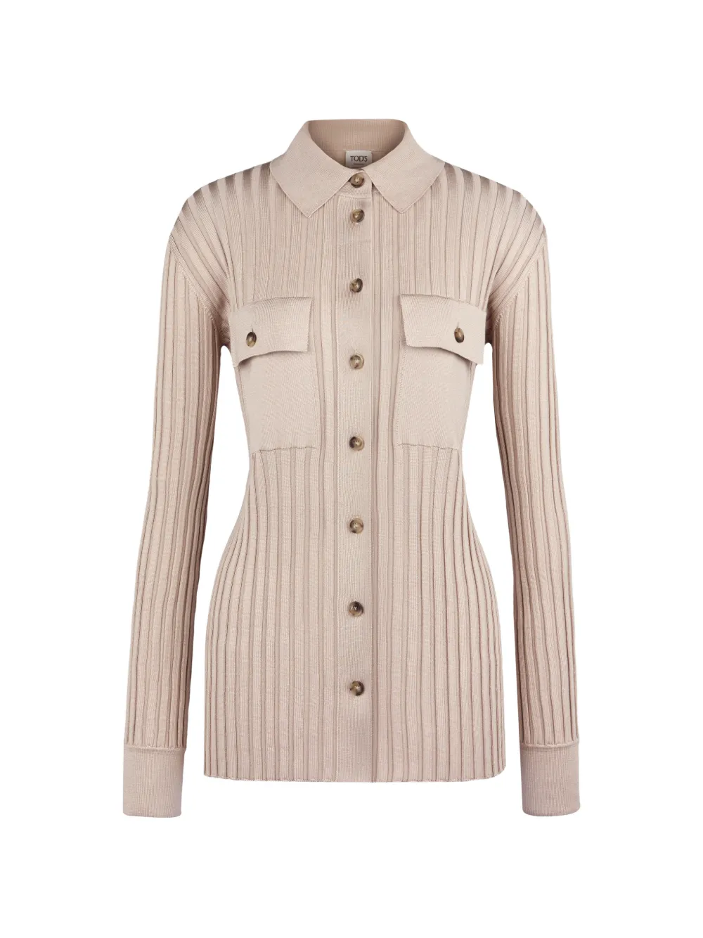 Tod's ribbed chest-pocket cardigan - Toni neutri