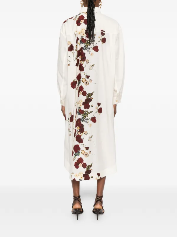 khaite shirt dress KHAITE Effy Dress in Natural - Prints/Patterns Designer Dress