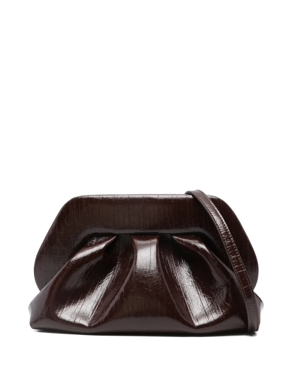 Themoirè medium Bios rigato clutch bag - Marrone
