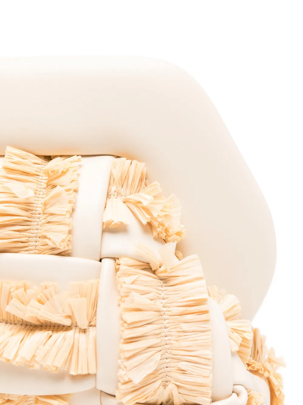 Themoirè Medium Bios clutch met franje Beige