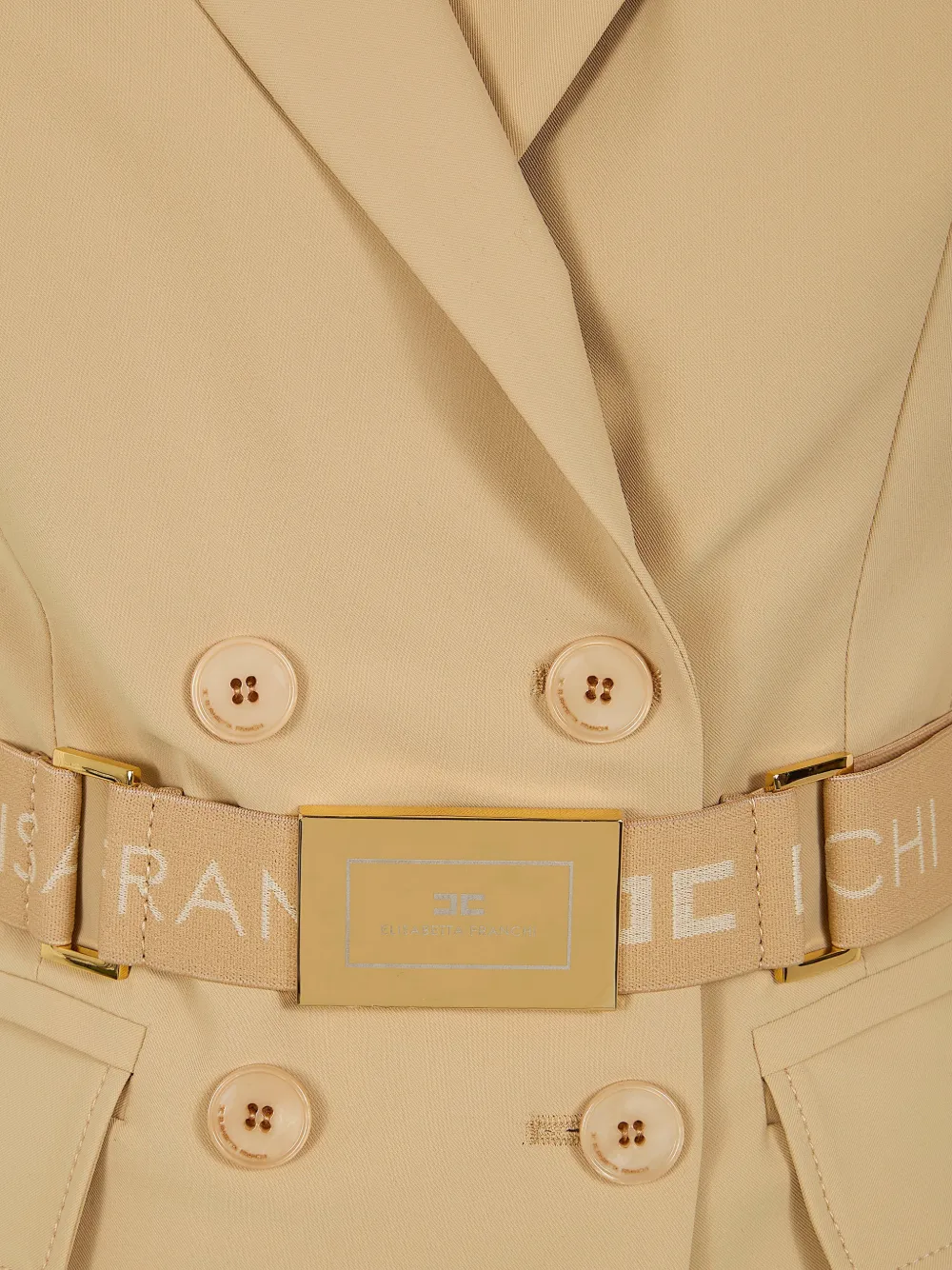  Elisabetta Franchi Belted Double-breasted Jacket - Neutrals 