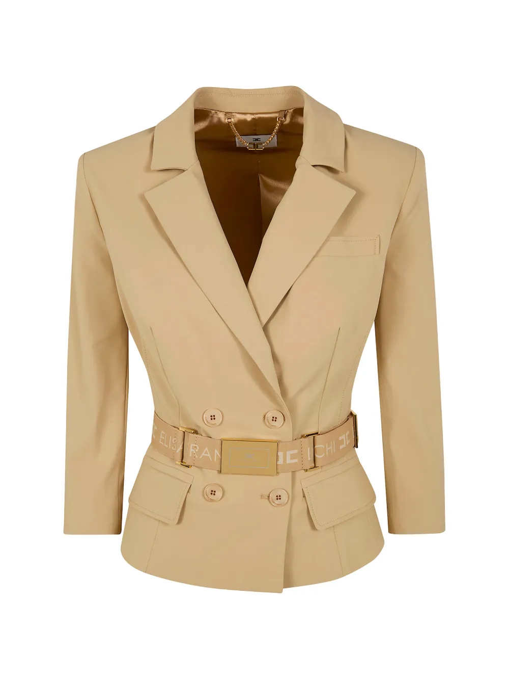 Elisabetta Franchi belted double-breasted jacket - Toni neutri