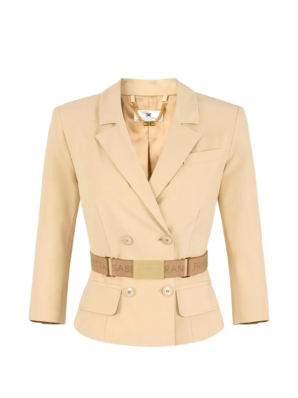 Elisabetta Franchi belted double-breasted jacket - Toni neutri