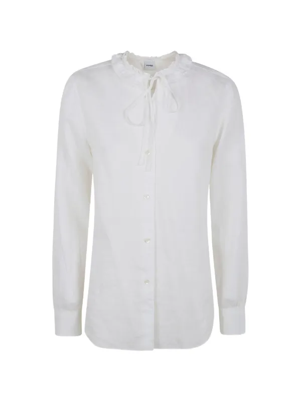 ASPESI Ruffled-collar Shirt in White
