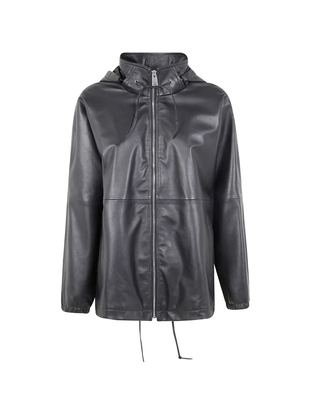 Liviana Conti Jerome hooded leather jacket - Nero