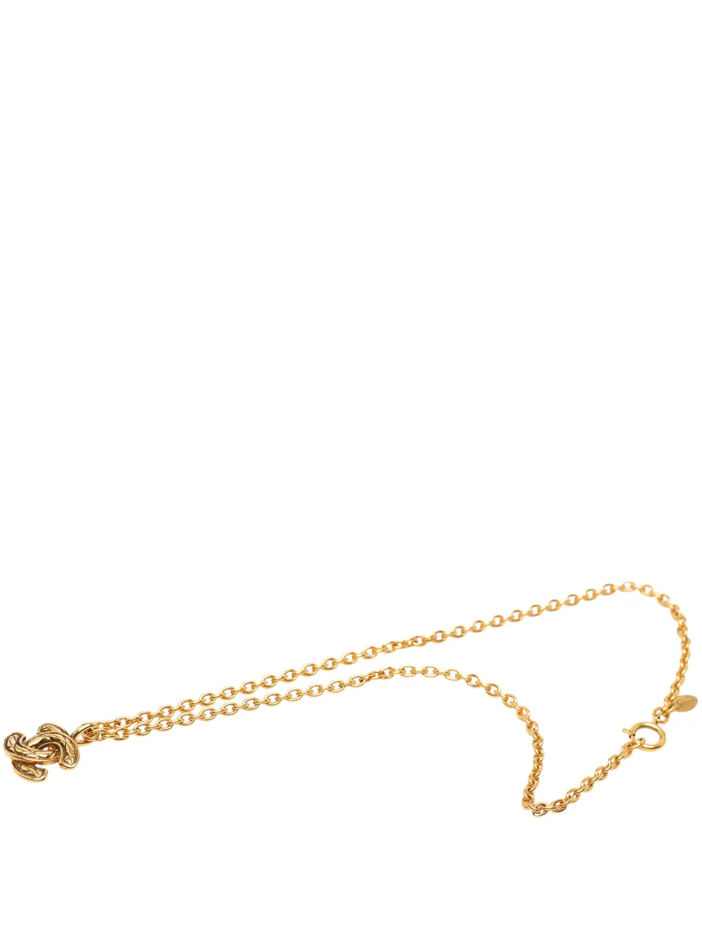 CHANEL Pre-Owned Collana placcata in oro con pendente CC trapuntato 1970-1980