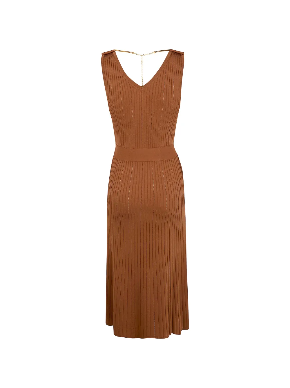Elisabetta Franchi Jurk met V-hals Bruin