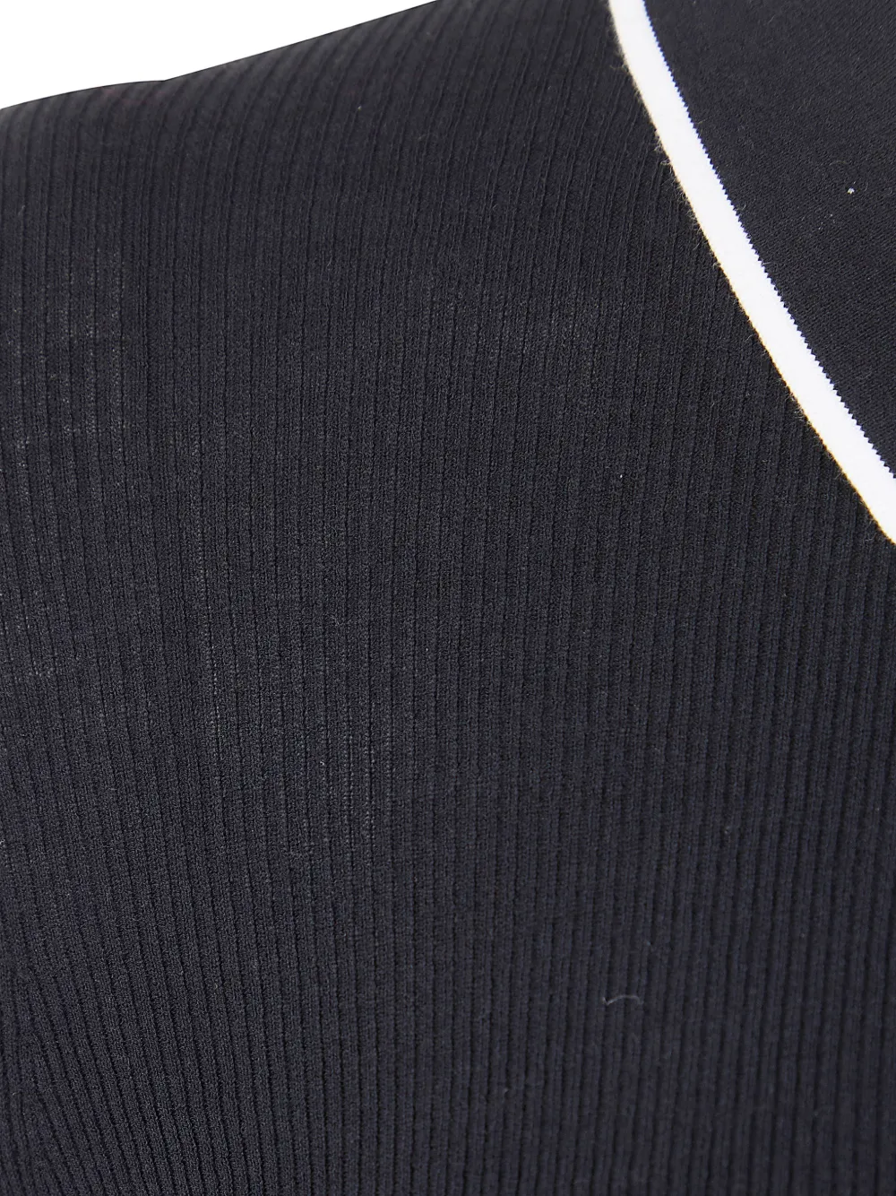  Aspesi Ribbed-trim Polo Top - Black 