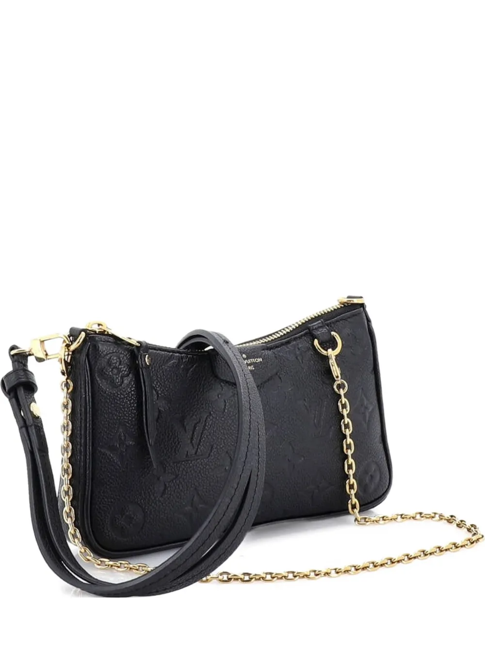 Louis Vuitton Pre-Owned Borsa a spalla Easy Pouch on Strap in pelle Empreinte con monogramma - Nero