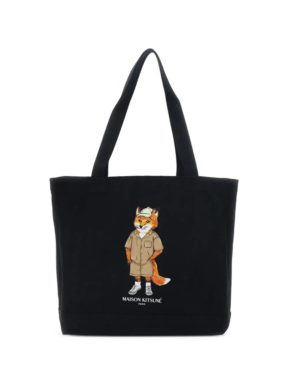 Maison Kitsuné Fox-graphic tote bag - Nero