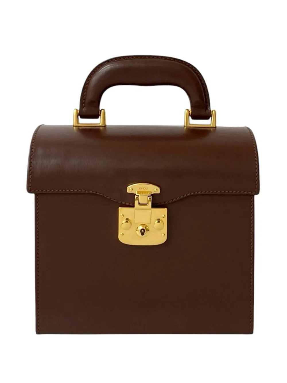 Gucci Pre-Owned 2000-2015 Leather Lady Lock handbag - Marrone