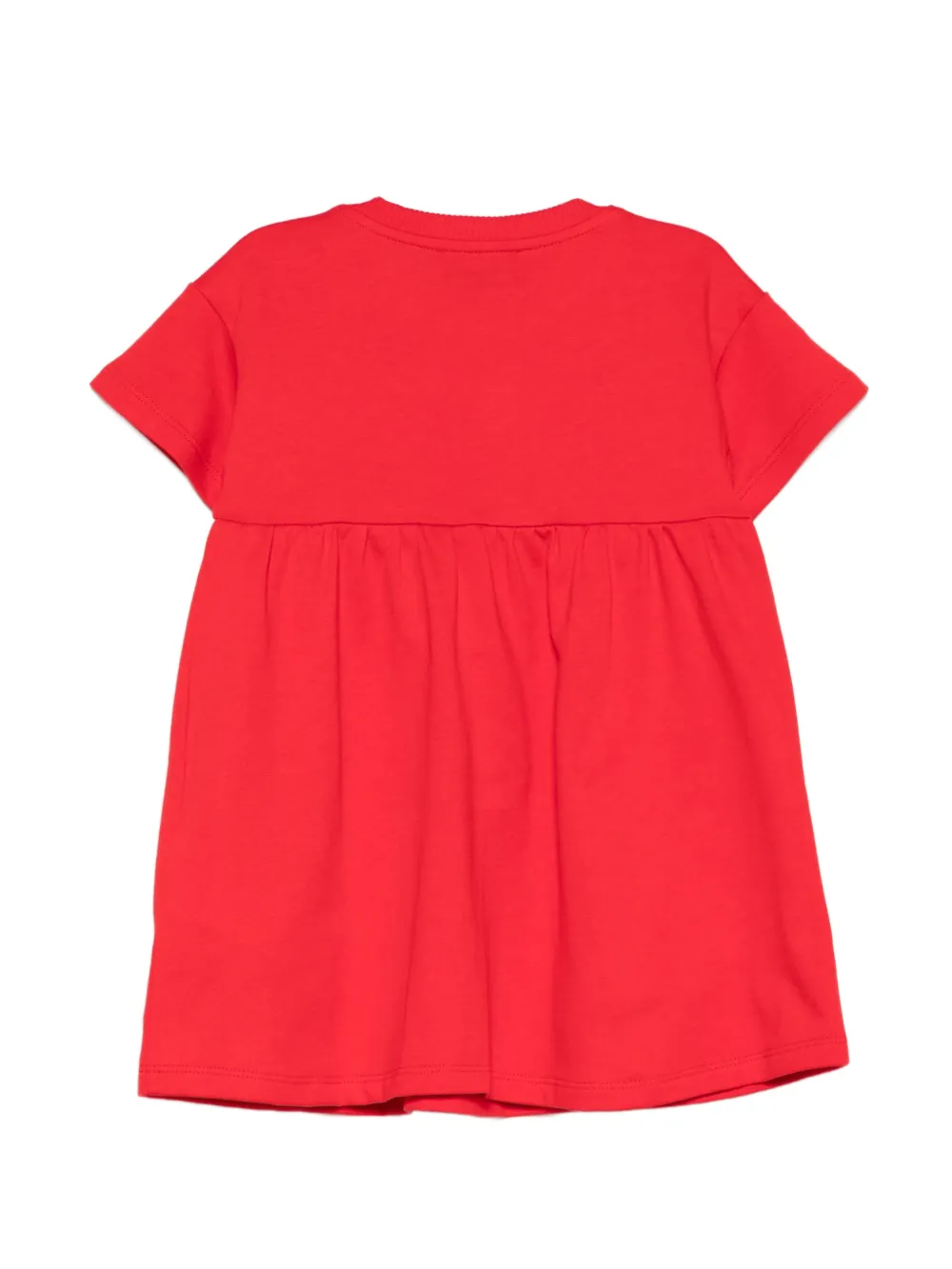 Moschino Kids Jurk met ronde hals en zak Rood